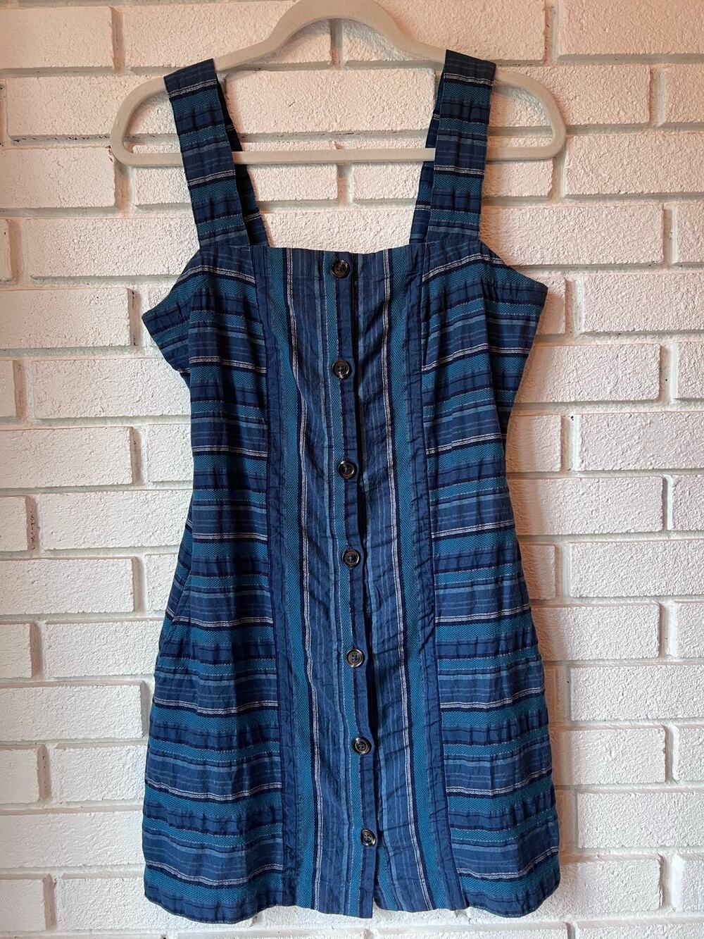 Roxy Sweeter Dreams Teal & Blue Woven Mini Dress